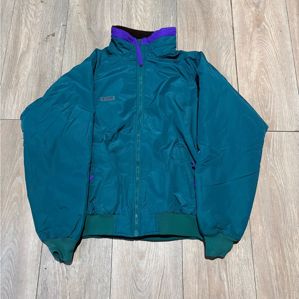 Vintage Columbia Men’s Teal Fleece Lined Jacket Size Large